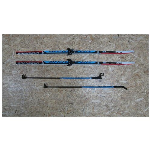 Лыжный комплект Grandeur (лыжи, палки, креплен. 75) (цвет палок в ассорт.) step 170см (синий)