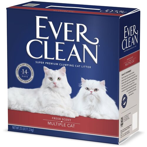 Наполнитель для кошек Ever Clean Multiple Cat для нескольких кошек комкующийся 10 л