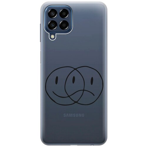 Силиконовый чехол с принтом Two Faces для Samsung Galaxy M33 5G / Самсунг М33 5г матовый чехол faces w для samsung galaxy m33 5g самсунг м33 5г с 3d эффектом черный