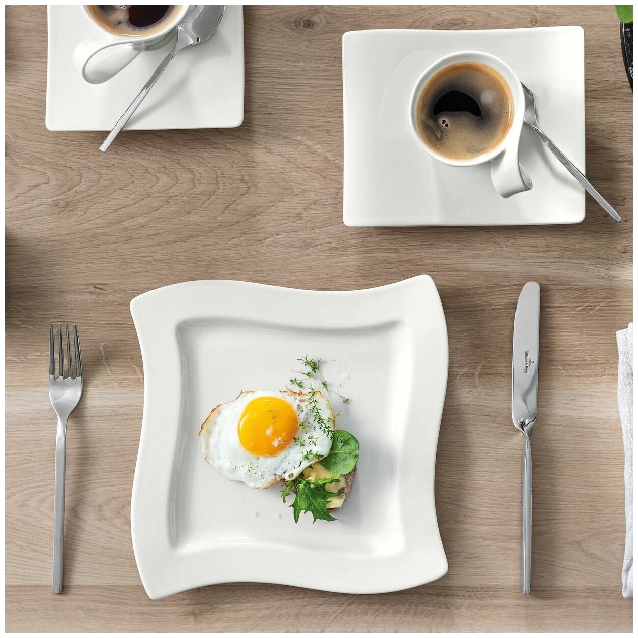 Квадратная тарелка для завтрака NewWave Villeroy & Boch, 24 см, Фарфор