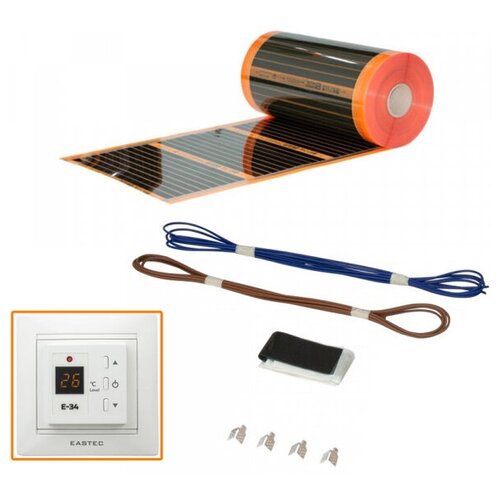 Комплект инфракрасного теплого пола EASTEC под ламинат 3м2 c терморегулятором E-34 ширина 100см 7226₽