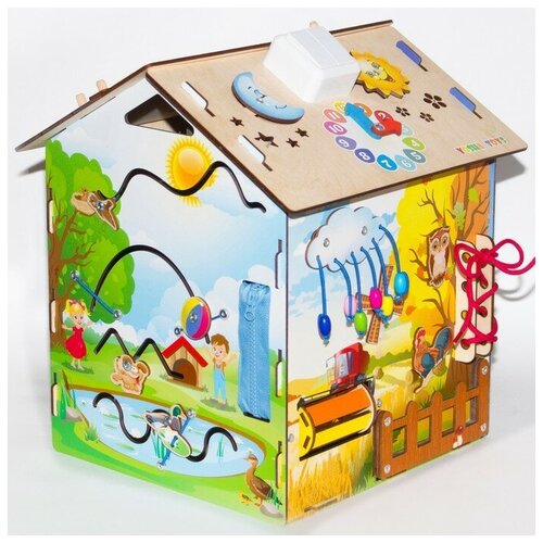 бизиборд домик со светом малышок бизидом игрушки для девочек мальчиков подарки детям Бизидом «Времена года» со светом