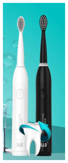 Электрическая ультразвуковая черная зубная щетка со встроенным аккумулятором, USB перезаряжаемая, IPX7, водонепроницаемая, с 4-мя сменными головками - фотография № 3