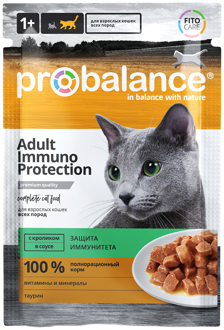 Пауч ProBalance Immuno Protection для кошек с кроликом 85 гр x 25 шт - фотография № 2