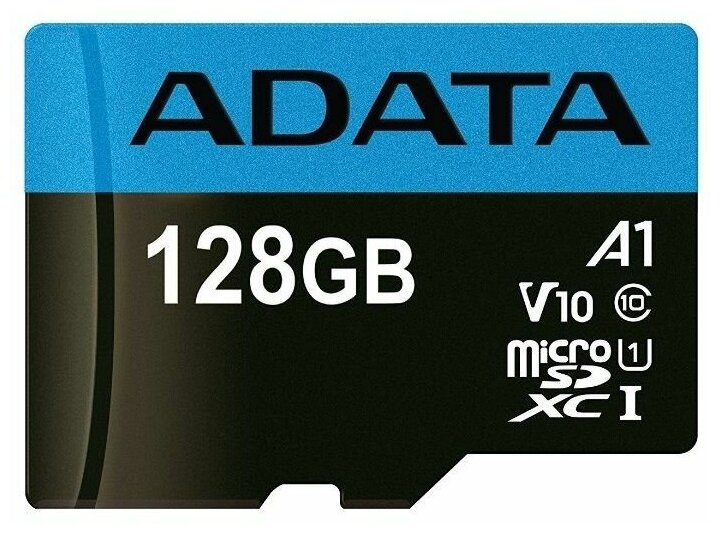 Карта памяти ADATA microSD 256GB microSDHC Class 10 UHS-I A1 100/25 MB/s (SD адаптер)