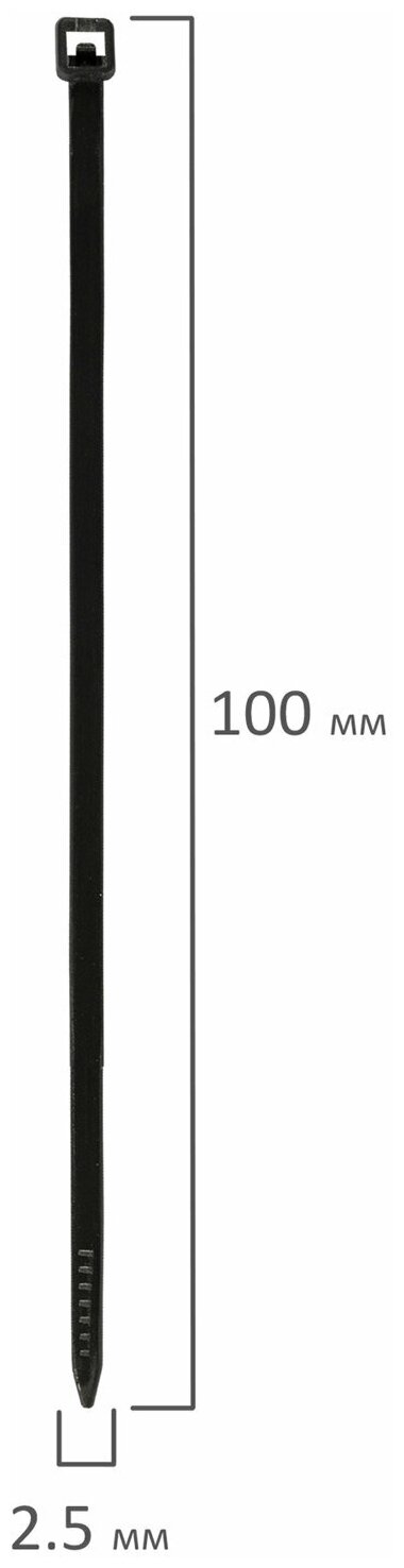 Хомуты нейлоновые черные 100х25мм (100)