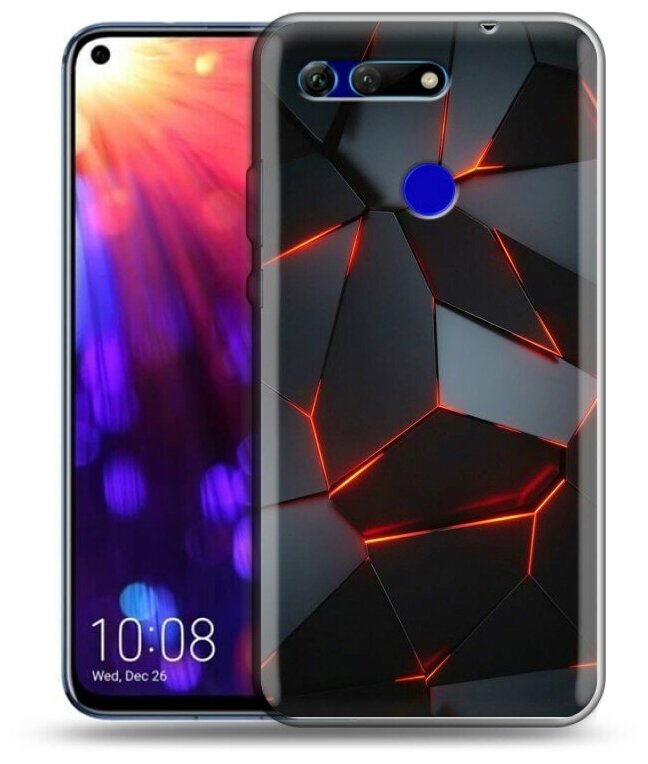 Дизайнерский силиконовый чехол для Хонор Вью 20 / Huawei Honor View 20 Яркие абстракции