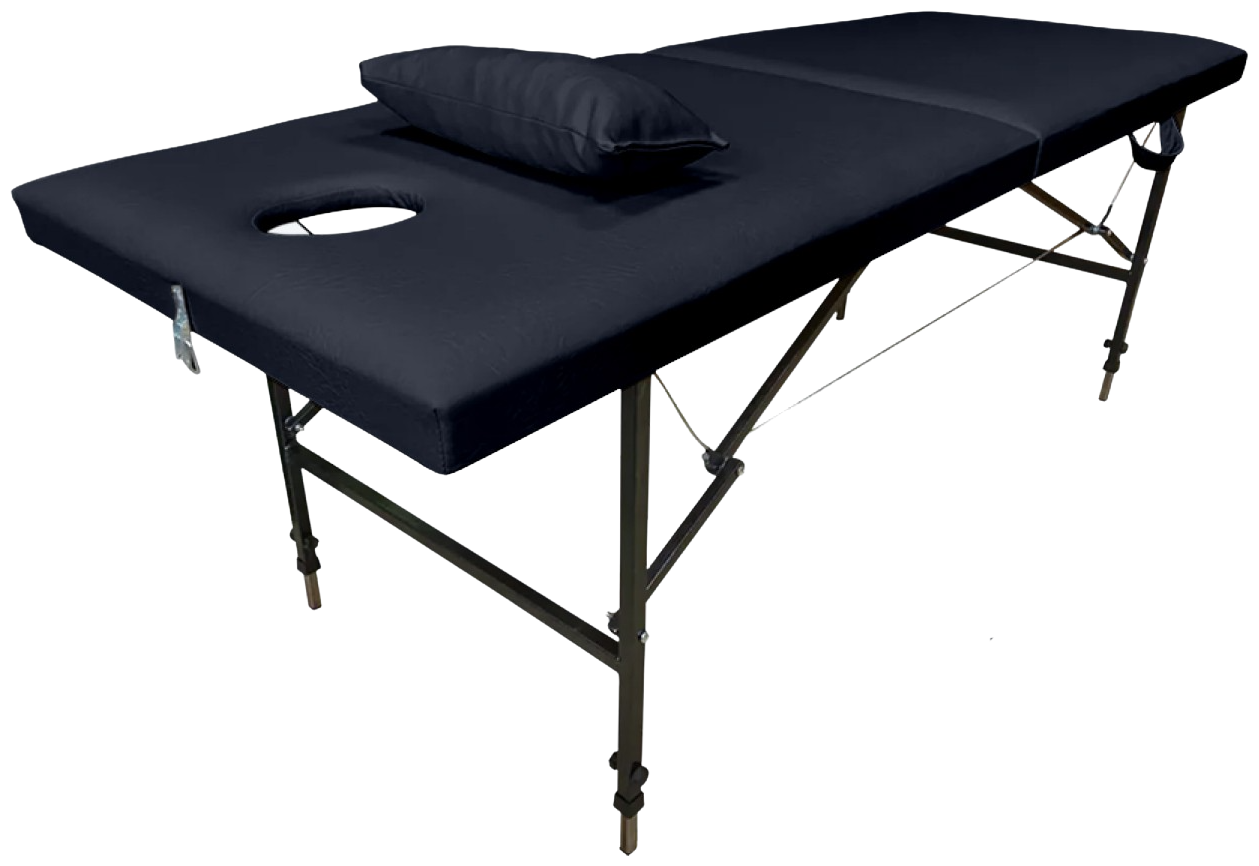 Массажный стол складной 190х70 см и Регулировкой высоты Черный Fabric-stol - фотография № 1