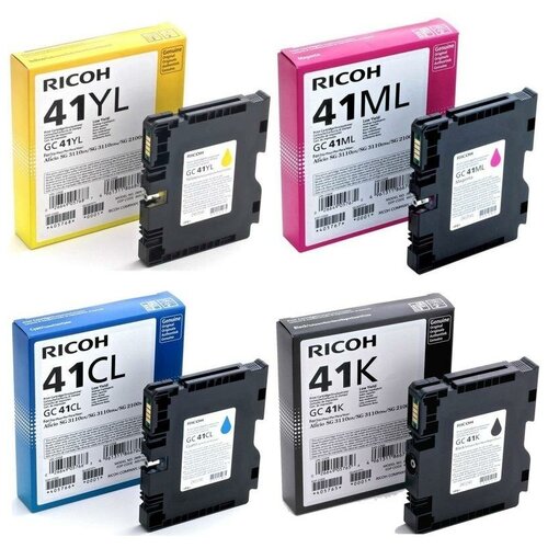 Ricoh Картриджи комплектом Ricoh 405768-405767-405766-405761 type-GC 41YL, GC 41ML, GC 41CL, GC-41K