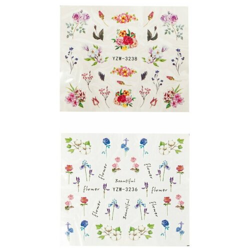 Набор наклеек для ногтей Цветочное настроение 2 шт 285₽