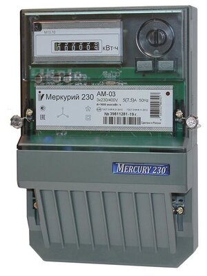 Счетчик электроэнергии Меркурий 230 АМ-03 трехфазный однотарифный, инкотекс 00000032429 (1 шт.)