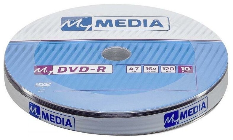 Диск MYMEDIA DVD-R 4,7 GB 16x Pack wrap (10шт) (69205)