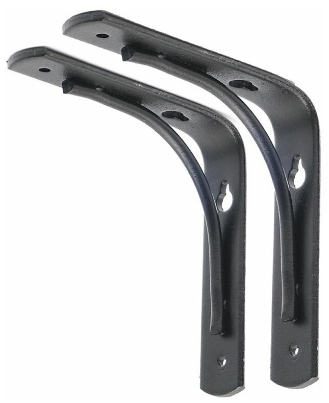 фото Кронштейн стальной для полки комплект 2 шт 100х100 черный муар, усиленный