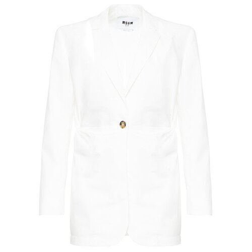 Пиджак MSGM, размер 42, белый пиджак msgm силуэт прямой размер 40 серый