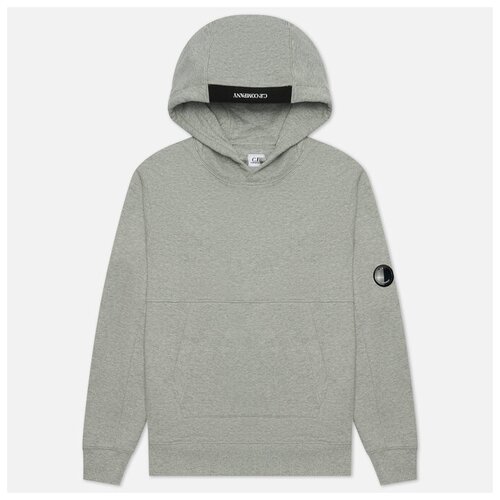 фото Мужская толстовка c.p. company diagonal raised fleece pullover hoodie серый , размер s