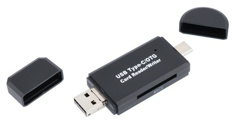 Картридер Vixion AD63 USB / MicroUSB / Type-C - SD / MicroSD