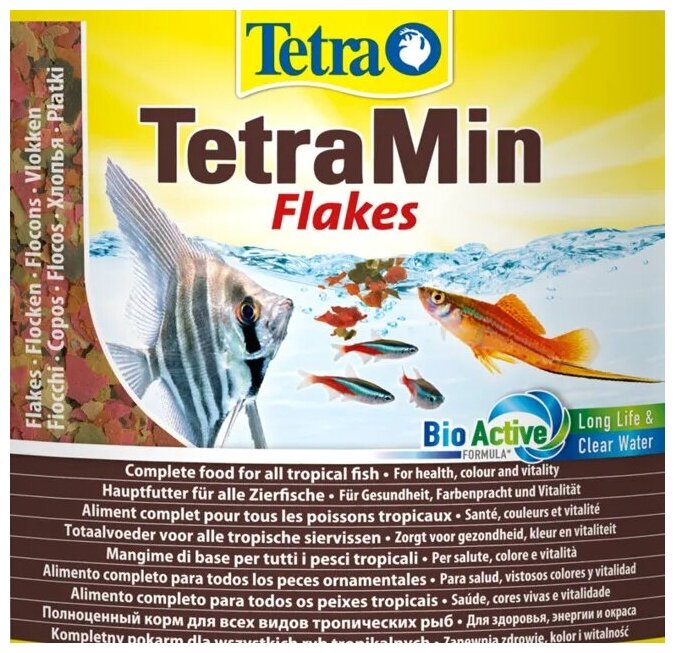 TetraMin корм для всех видов рыб в виде хлопьев 12 г (sachet) - фотография № 8