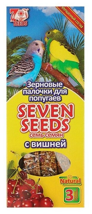 Лакомство для попугаев Seven Seeds Палочки для попугаев с вишней, 3 шт, 90 г