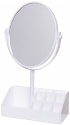 Зеркало настольное с органайзером для косметики "Beauty", цвет белый, 31*18см