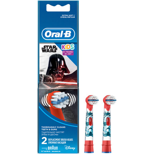 набор насадок oral b stages kids mickey для электрической щетки mickey 2 шт Набор насадок Oral-B Stages Kids Starwars для электрической щетки, красный, 2 шт.