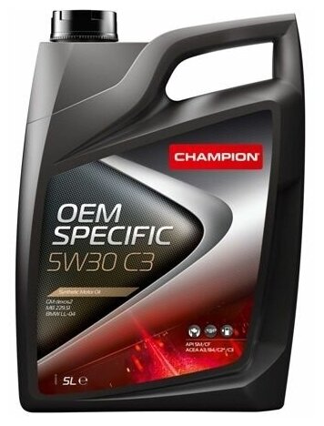 Синтетическое моторное масло Champion OEM SPECIFIC 5W30 C3, 5 л, DEXOS2