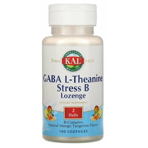 KAL GABA L-Theanine Stress B 100 chew / КАЛ габа (гамк) Л-Теанин Стресс Б 100 жев таб