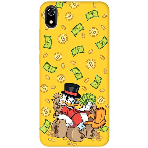 Матовый чехол Rich Scrooge для Xiaomi Redmi 7A / Сяоми Редми 7А с 3D эффектом желтый матовый чехол rich scrooge для xiaomi redmi 8 сяоми редми 8 с 3d эффектом черный