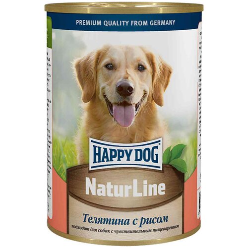 Влажный корм Happy Dog для собак с телятиной и рисом - 410 г х 20шт