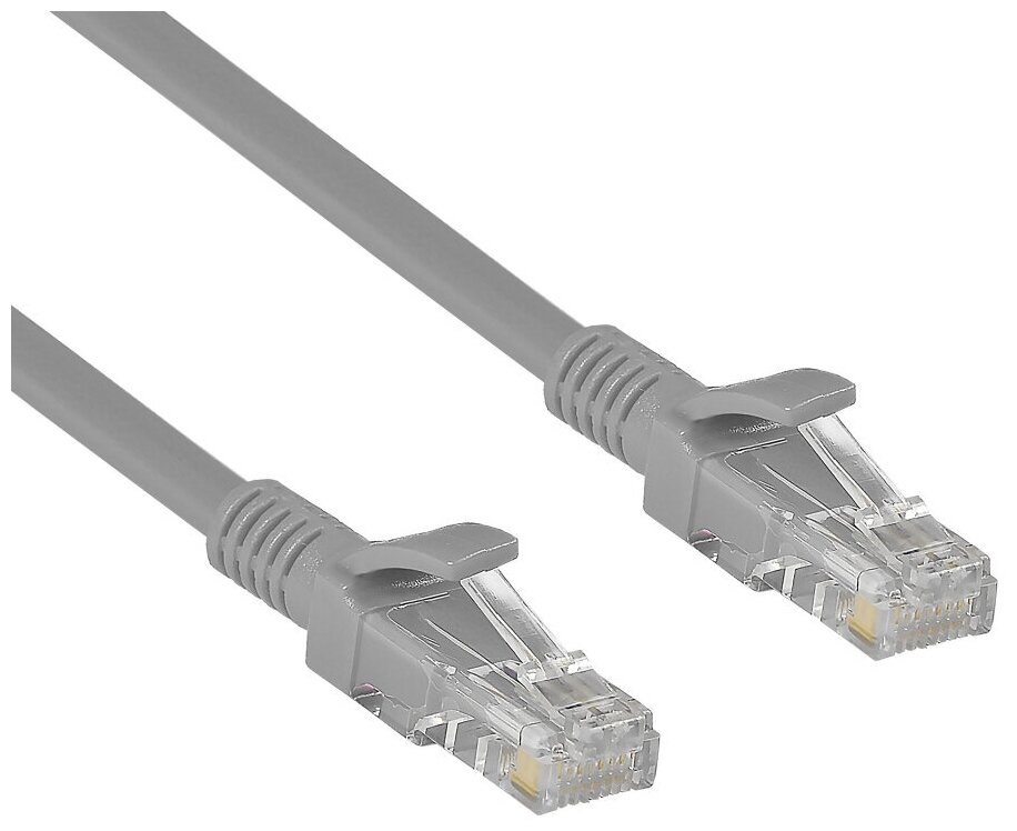 ExeGate Патч-корд UTP 5e кат. ExeGate UTP-RJ45-RJ45-5e-7,5M-GY с разъемами RJ-45, серый (7.5м)