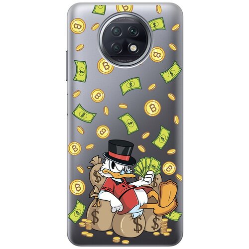 Силиконовый чехол с принтом Rich Scrooge для Xiaomi Redmi Note 9T / Сяоми Редми Ноут 9Т силиконовый чехол на xiaomi redmi note 9t сяоми редми ноут 9т с 3d принтом hands прозрачный