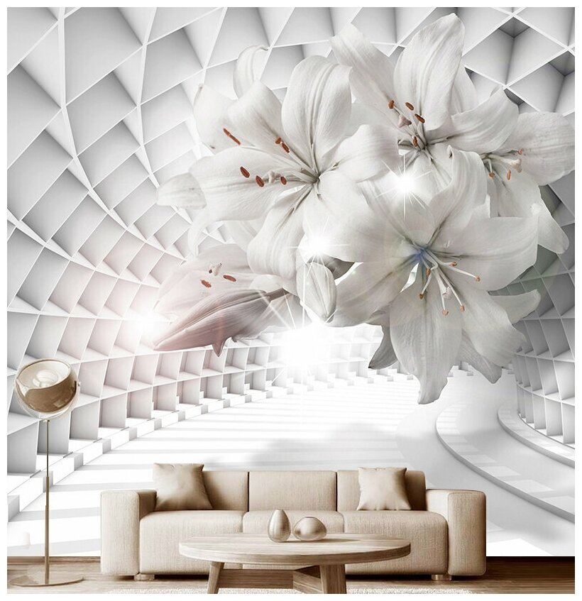 Фотообои на стену флизелиновые 3D Модный Дом "Цветочный тоннель" 300x290 см (ШxВ)