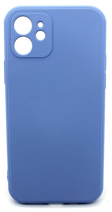 Чехол soft-touch для Apple Iphone 12, с защитой камеры и подкладкой из микрофибры, светло-синий