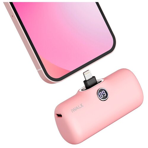 Портативный внешний аккумулятор Power Bank для iPhone iWALK 4800 mAh mini, повербанк для Айфона, пауэрбанк, павербанк, повер банк, power bank, розовый пауэрбанк 15 вт беспроводная быстрая зарядка для xiaomi samsung iphone внешний аккумулятор магнитный пауэрбанк портативное зарядное устройство
