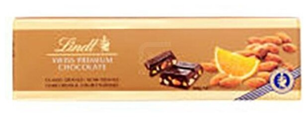 Шоколад Lindt Swiss Premium Темный с апельсином и миндалем 49% 300г Lindt and Sprungli - фото №8