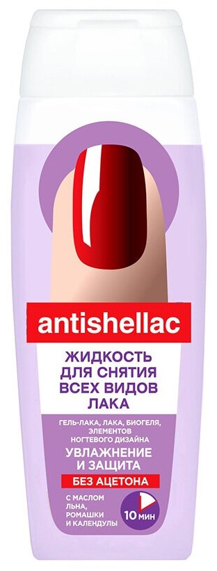 Fito Косметик Жидкость для снятия гель-лака Antishellac Увлажнение и защита 110мл