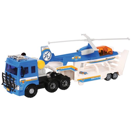 Дасунг Игровой набор Тягач с полуприцепом и вертолет Daesung