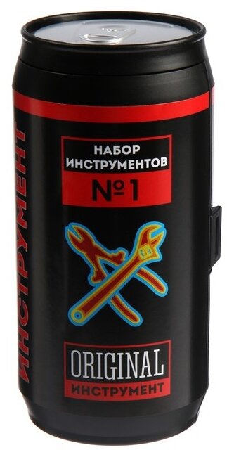 Набор инструментов тундра, подарочный пластиковый кейс "Банка", 13 предметов 5308279