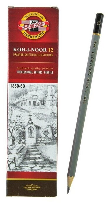 Карандаш чернографитный Koh-I-Noor 1860 6B Gold Star, профессиональный