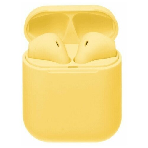 Наушники беспроводные LuazON i12 TWS BT 50 35300 мАч сенсор матовые жёлтые 103100₽