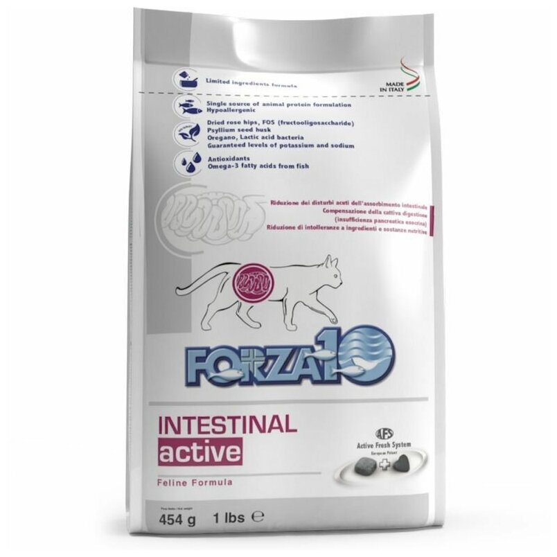 Корм сухой Forza 10 Cat Intestinal Active ,полнорационный диетический корм с рыбой для кошек с проблемами ЖКТ- 0,454 гр - фотография № 1