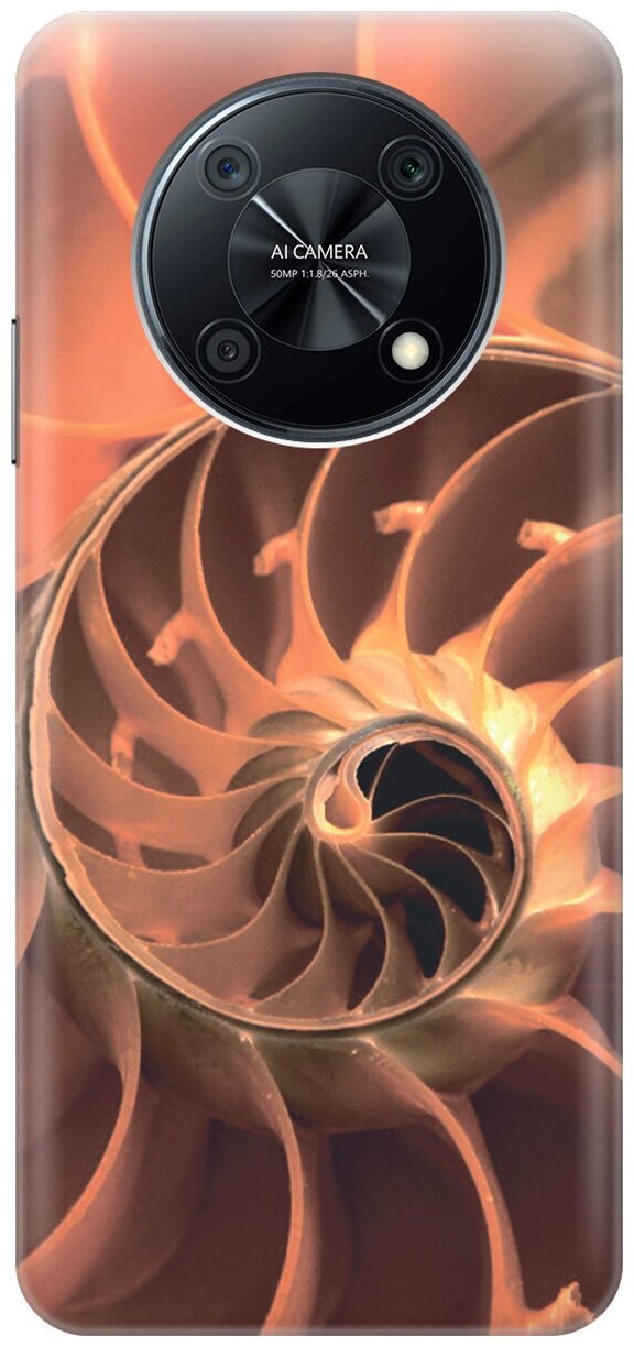 Силиконовый чехол Оранжевая спираль на Huawei nova Y90 / Хуавей Нова У90