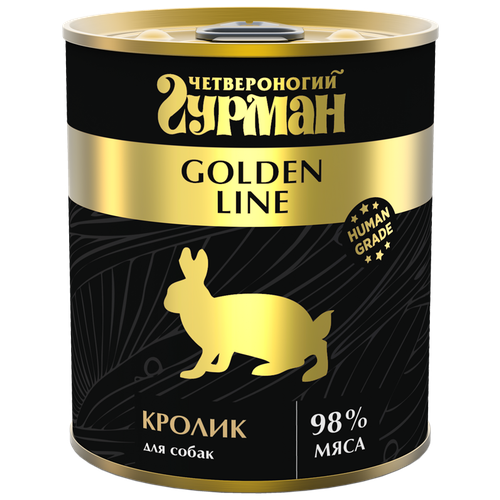 корм для собак Четвероногий Гурман Golden Line, беззерновой, кролик 1 уп. х 1 шт. х 340 г