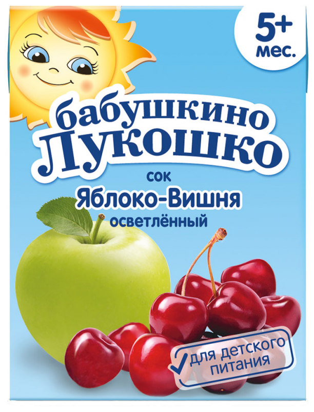 Бабушкино лукошко сок 0,2л яблочно-вишневый с 5мес - фотография № 6