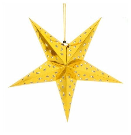 фото Звезда бумажная сборная с подсветкой/ декор для дома/ подвесная звезда/ светящаяся звезда/ объемная бумажная звезда