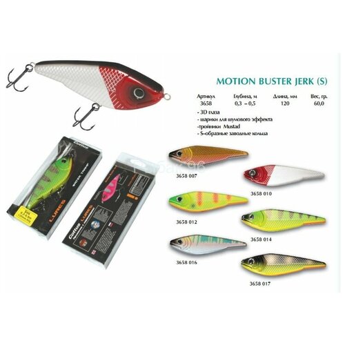 воблер cottus motion buster jerk 18см 110грамм s 0 5 1 5м Воблер Cottus Motion Buster Jerk 12см 60г 3658007