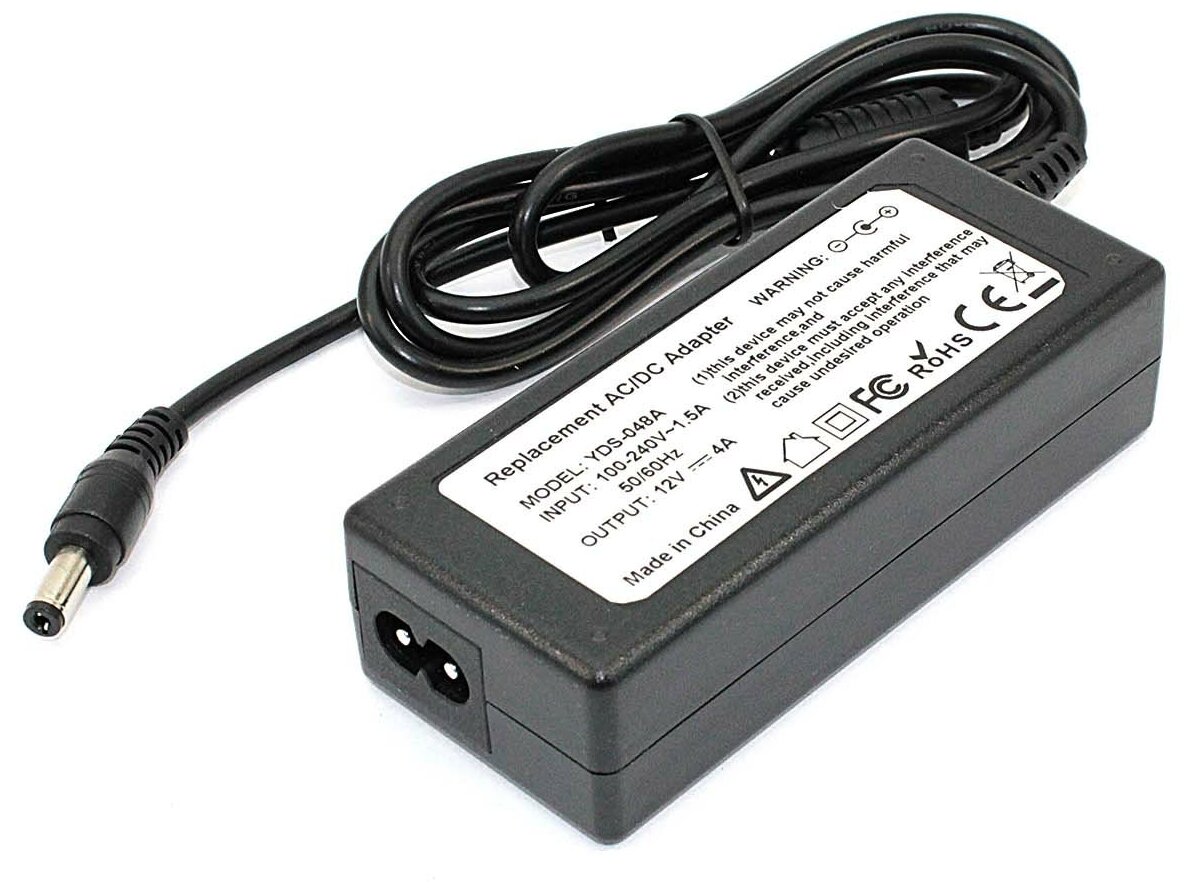 Блок питания для монитора и телевизора LCD 12V 4A 55x21 OEM 116600₽