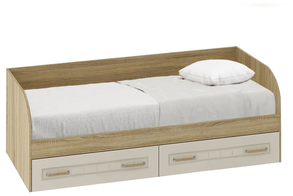 фото Тахта Мебелони Маркиза Дуб Сонома / Крем Сатин Без мягкой спинки