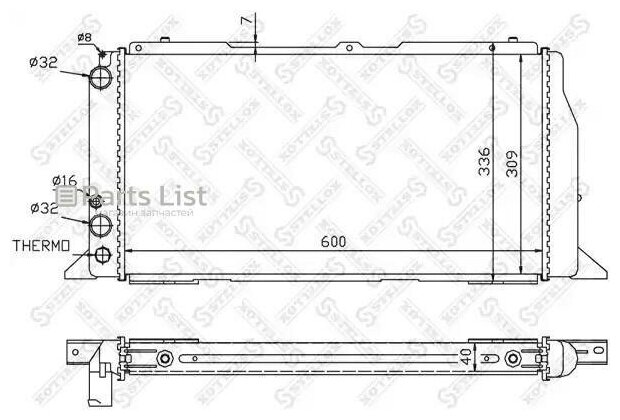 STELLOX 1025020SX 10-25020-SX_радиатор системы охлаждения!\ Audi 80 1.6-1.9D 86-91