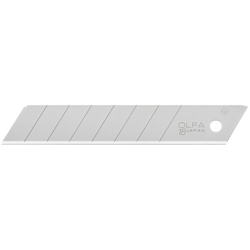 лезвия сменные кобальт для ножей 18 мм сегментированные 8 сегментов сталь у8 Лезвие OLFA сегментированное, 8 сегментов, 18 мм, 50 шт, в боксе