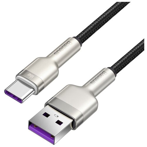Кабель Baseus Cafule Series Metal Data Cable USB to Type-C 66W 1m Чёрный (CAKF000101) кабель usb to type c 66w 1m baseus cafule series metal data cable чёрный cakf000101 0
